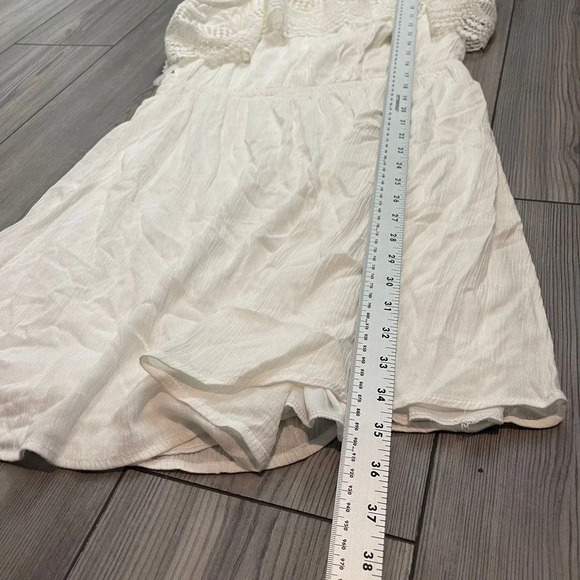 NWT Charlotte Russe Women's Blouson Dress L White Cold-Shoulder Sleeves Pullover - Picture 5 of 6